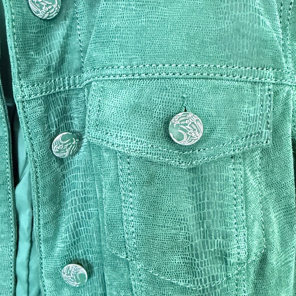 Blink Green Suede Jacket Sz M - Picture 3 of 6